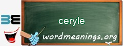 WordMeaning blackboard for ceryle